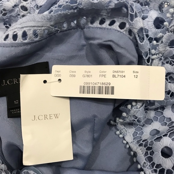 J Crew Daisy Lace Dress Lined Bell Sleeves 12 - Picture 4 of 8